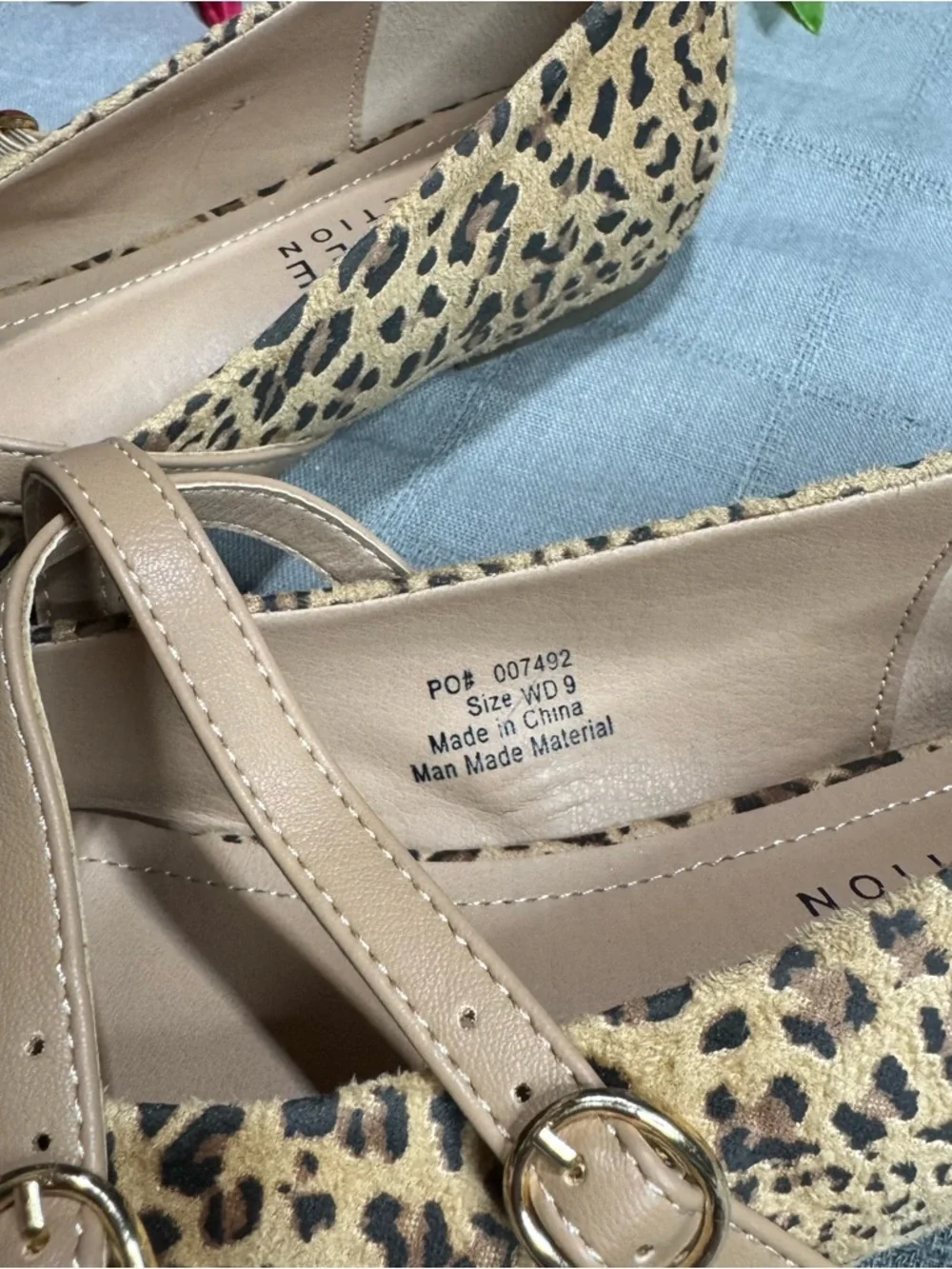 Journee Collection Leopard Print Double Strap Mary Jane Flats Size 9 - Picture 6 of 12